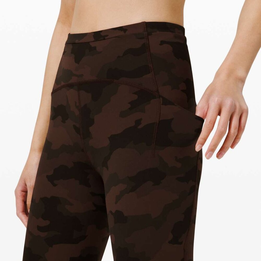 Lululemon Swift Speed High-Rise Tight 28" Camo Brown Earth Sz 4